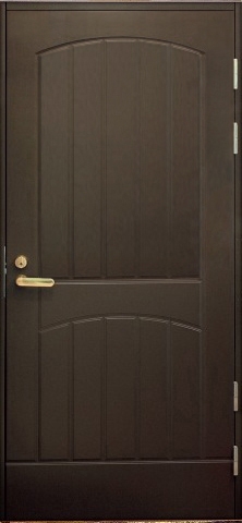 Входная деревянная дверь FD2000 коричневая по финской технологии